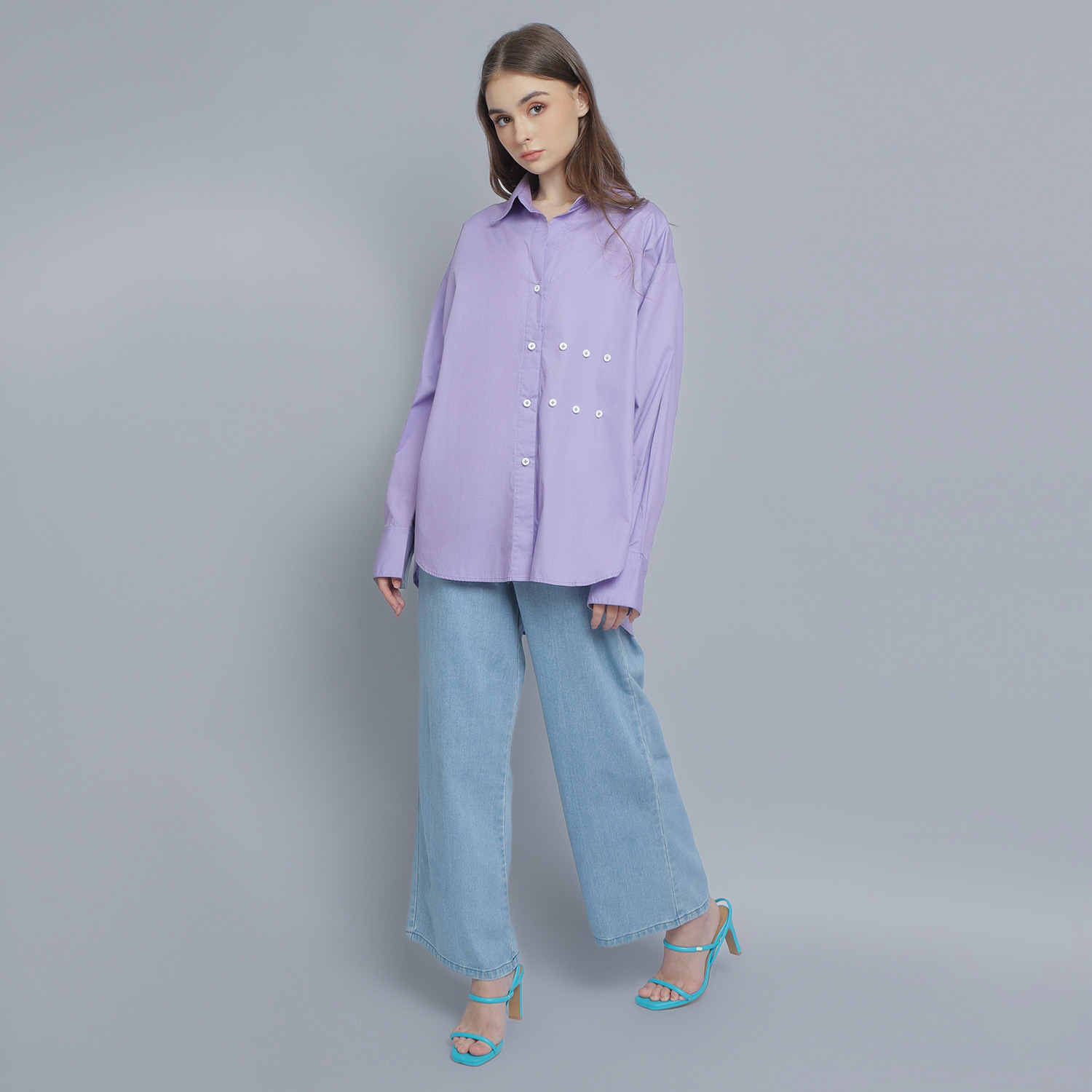 NASL Adjustable Wrap Shirt in Purple