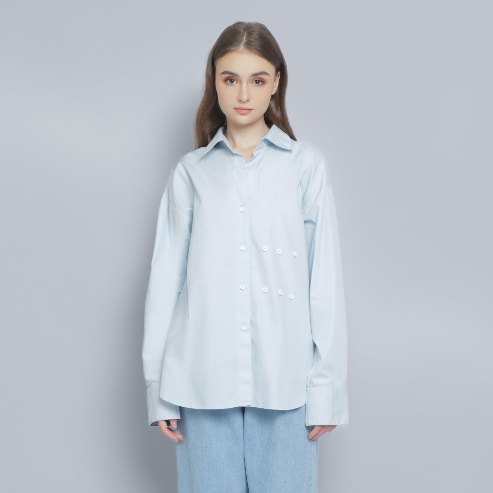 NASL Adjustable Wrap Shirt in Baby Blue